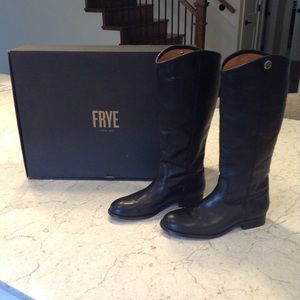 FRYE MELISSA BUTTON 2 KNEE HIGH BOOT- BLACK- 7.5 M